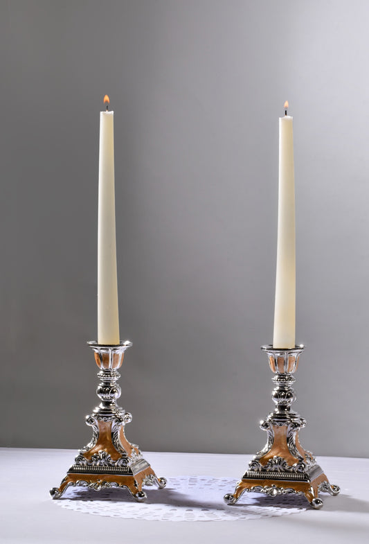 Enamel Candle Stand - Pair of Two