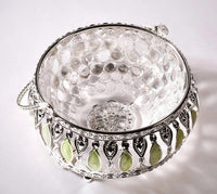 Enamel Glass Basket with Handle