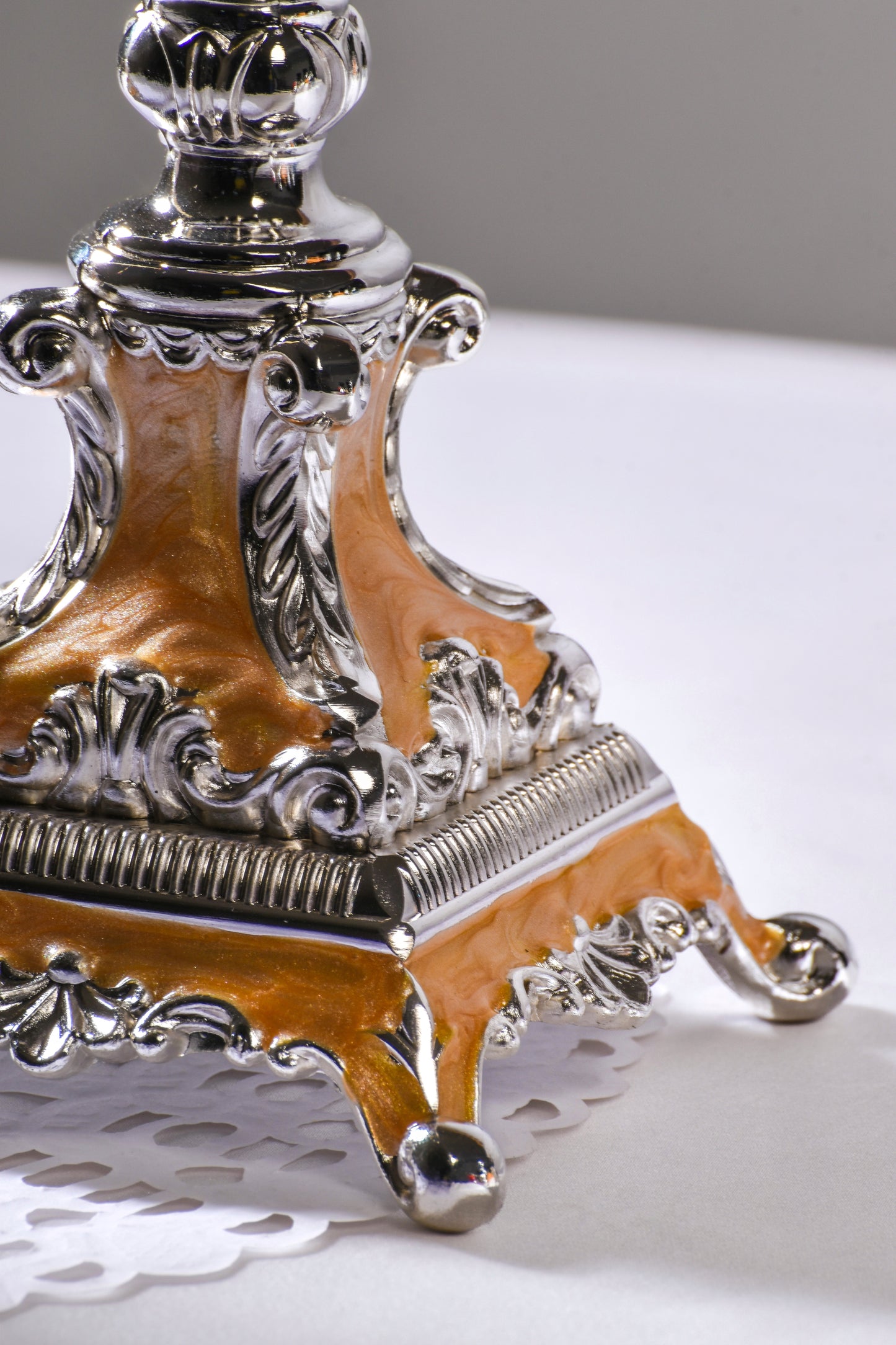 Enamel Candle Stand - Pair of Two