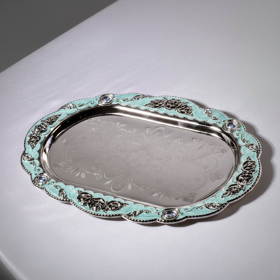 Rose Enamel Serving Tray