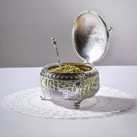 Peacock Sugar Pot with Spoon