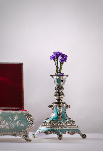 Enamel Candle Stand - Pair of Two