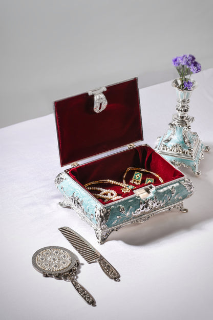 Enamel Rose Jewellery Box