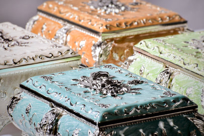 Enamel Rose Jewellery Box