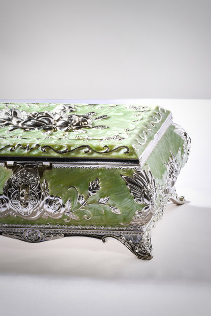 Enamel Rose Jewellery Box