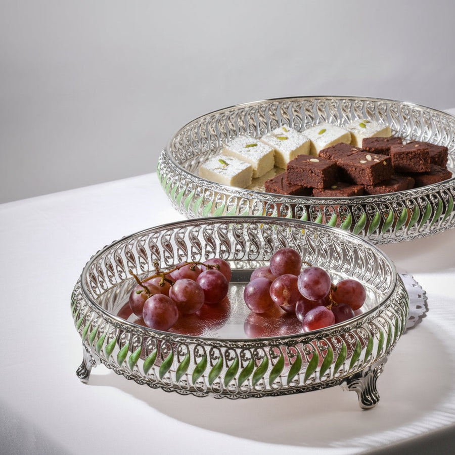Round Enamel Serving Tray