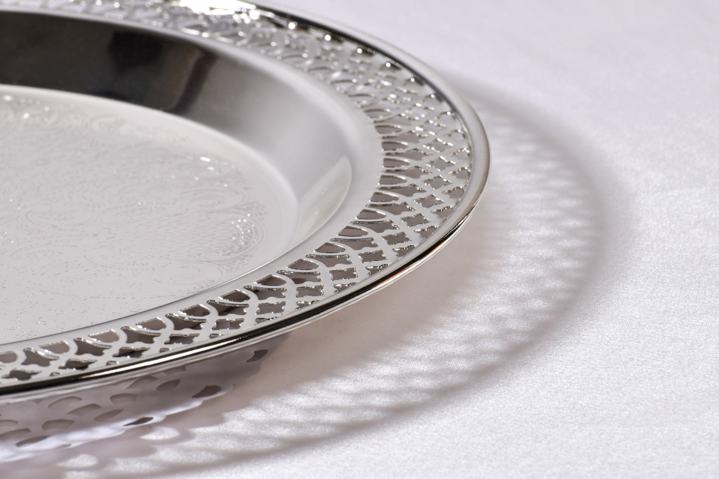 Salver / Serving Tray with elegant lattice / cut work