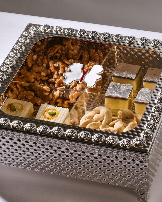 Dry Fruit/Sweets Box with 4 Partitions & Lid